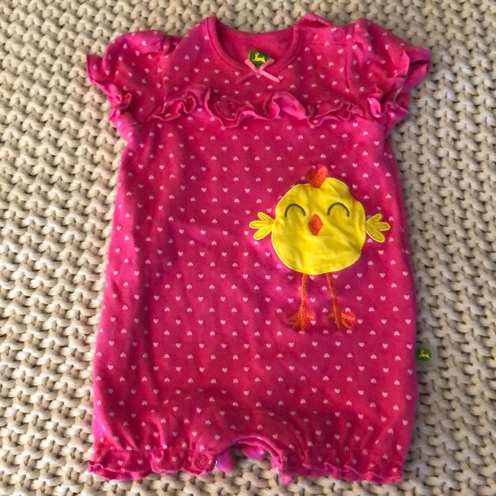 Chick John Deere romper